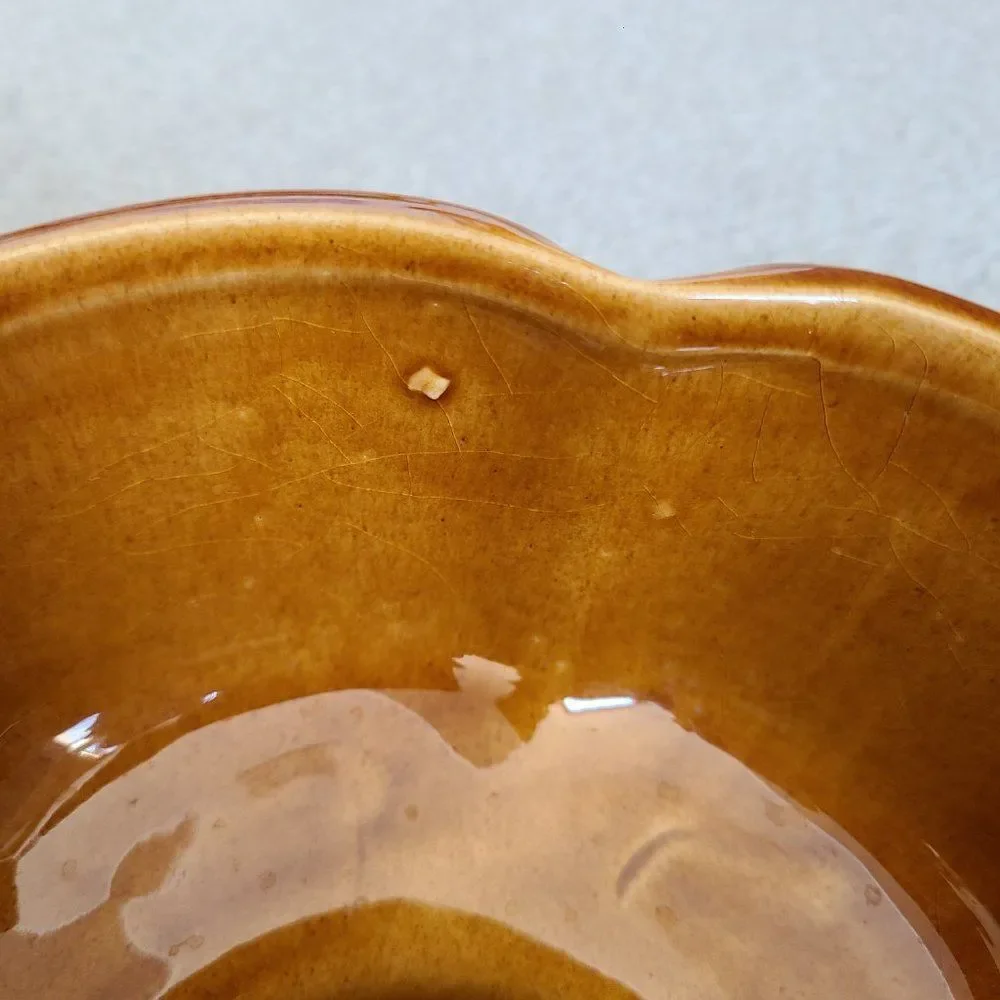 Vintage Haeger #216 Scalloped Planter Floral Petal Ceramic Glazed Pottery